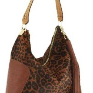 G.I.L.I. Haircalf Leopard Print Hobo Bag
